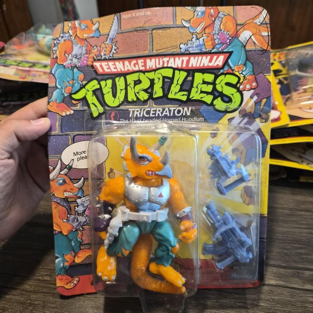 Vintage 1990 TMNT Triceraton MOC Factory Sealed Playmates Action Figure #5104